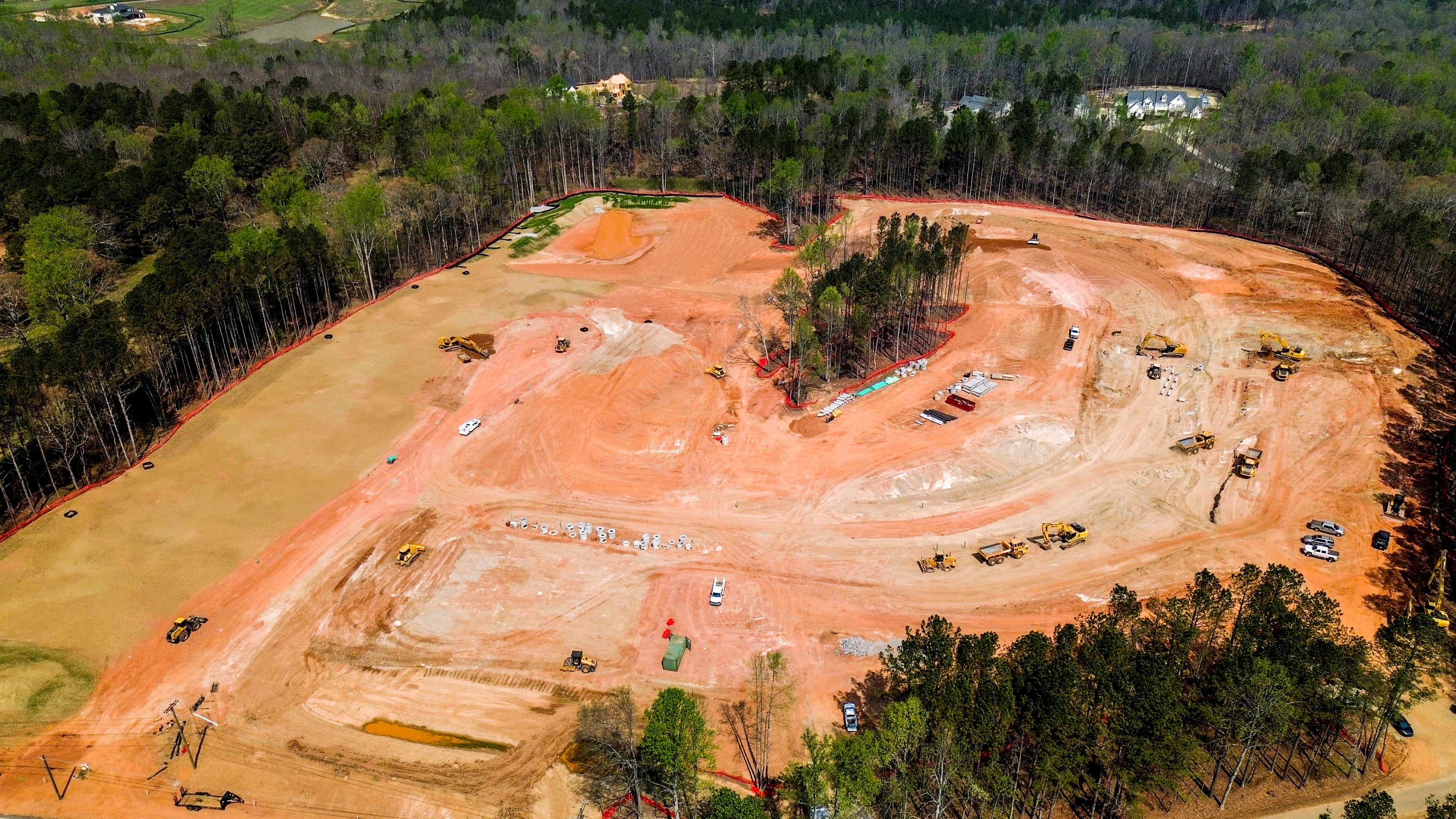 Aerial progress documentation of construction site